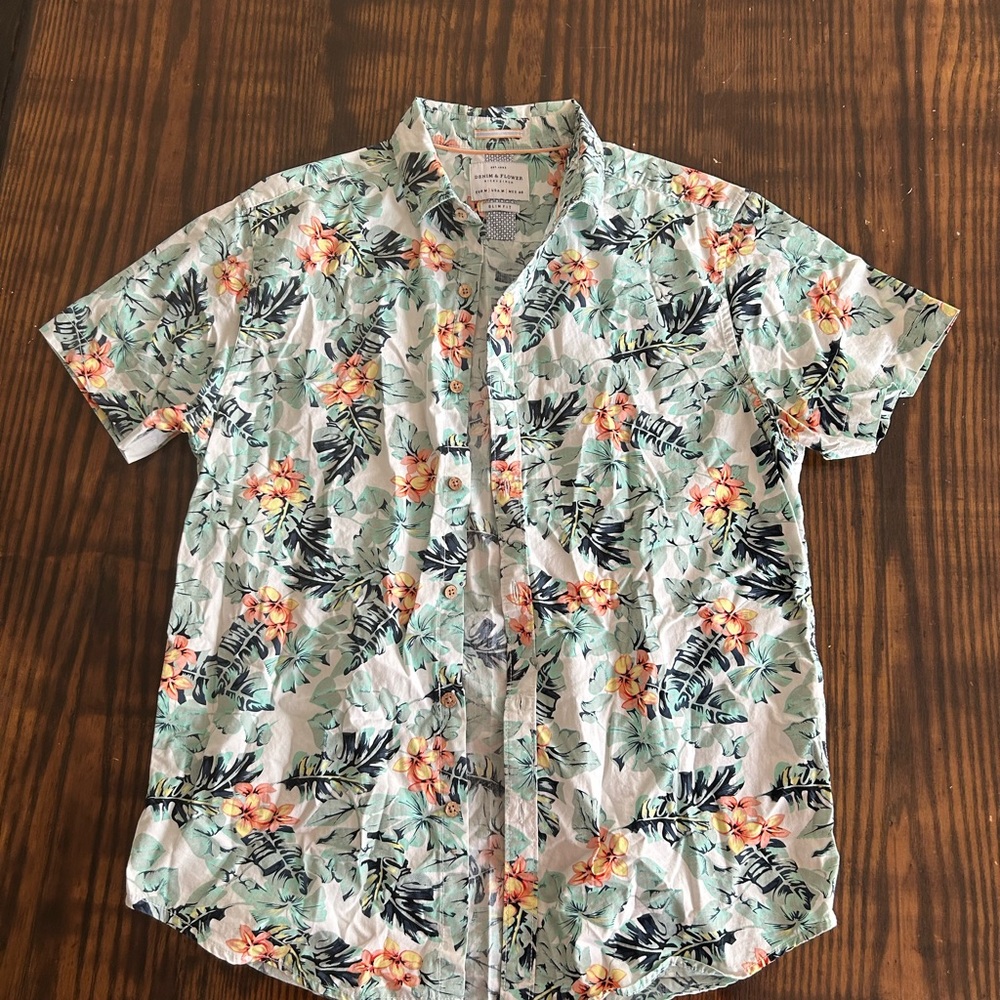 Tropical Floral Button Down Shirt